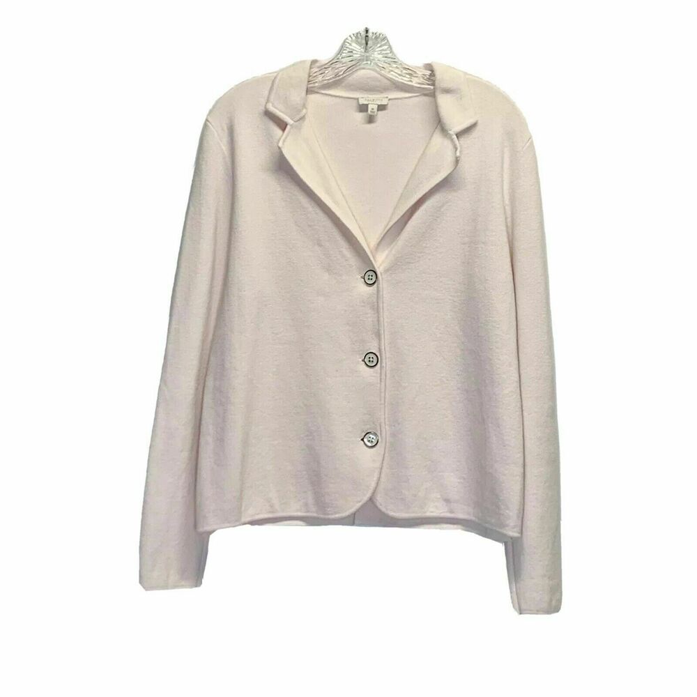Talbots Women’s pink  Knit Button Front Collared Sweater Cardigan Sz Medium